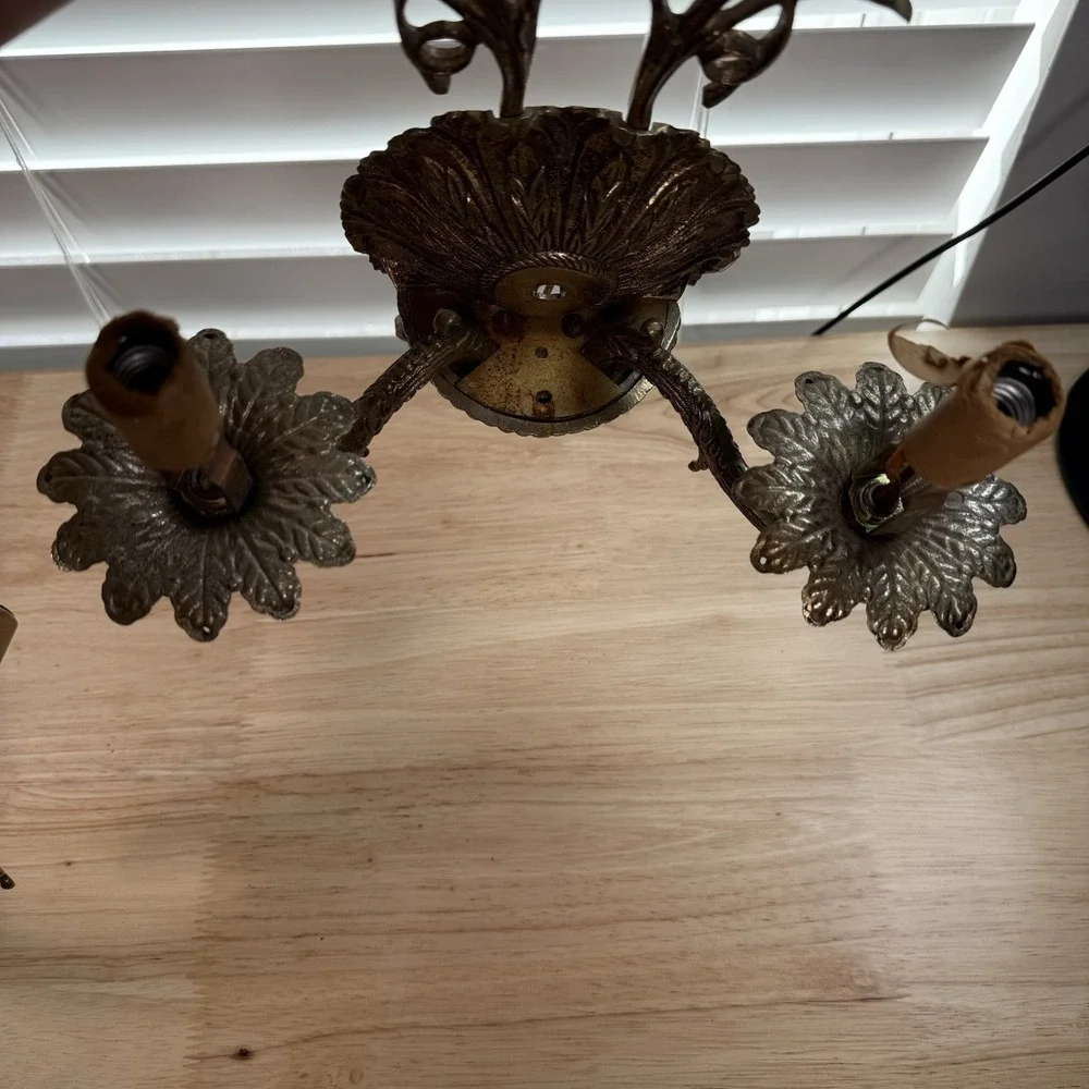 Antique Vintage Brass Fixture Moe Light‎ Kentucky 2 Arm Wall Lamp Sconce Regency